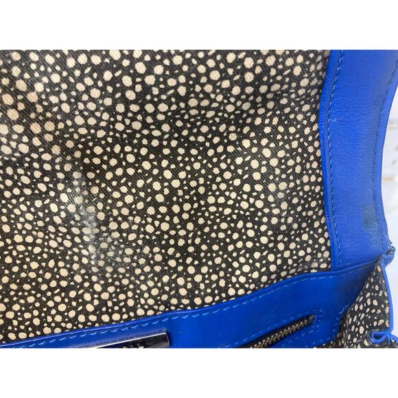 LOEFFLER RANDALL, MEDIUM BLUE LEATHER CROSSBODY BAG (ASIS) - Picture 10 of 16